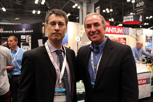 Pictured, left to right: Kim Welch and Steven Tiffen; PhotoPlus Expo, Manhattan, NY.