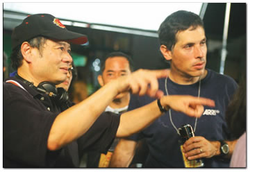 Ang Lee and Rodrigo Prieto, ASC, AMC working on the set of "Lust, Caution".