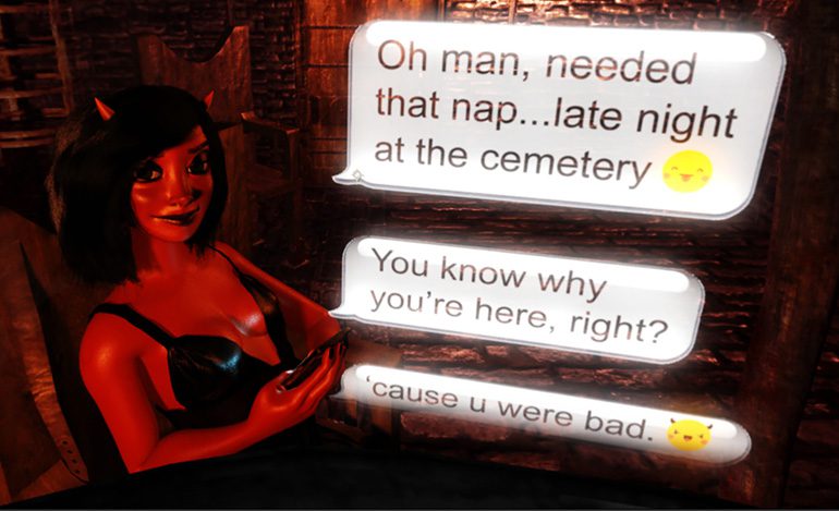 A still from "Welcome To Your Own Private Hell," a 360 VR short Lee Lanier produced and animated.