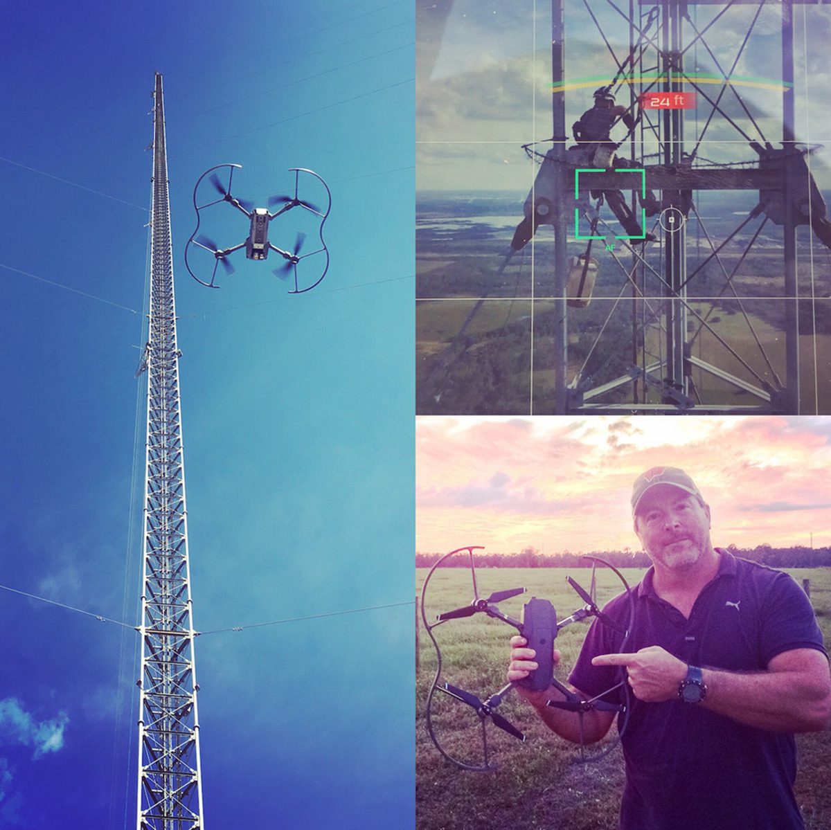 Producer / DP / Editor Steve Radley filming with drones.