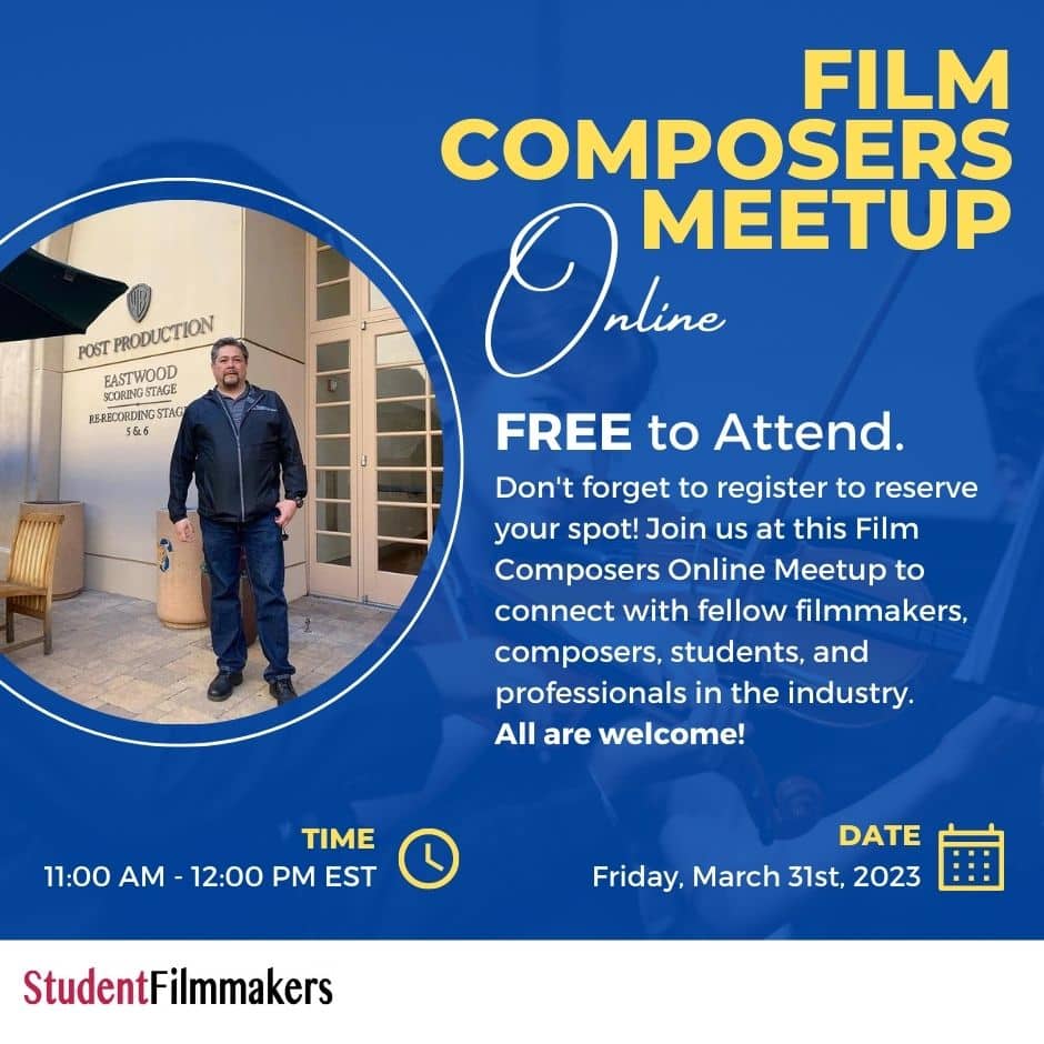 Oscar Jasso Joins Speaker Lineup | Register Now for the Film Composers Meetup Online Hosted by StudentFilmmakers.com and Student Filmmakers Magazine