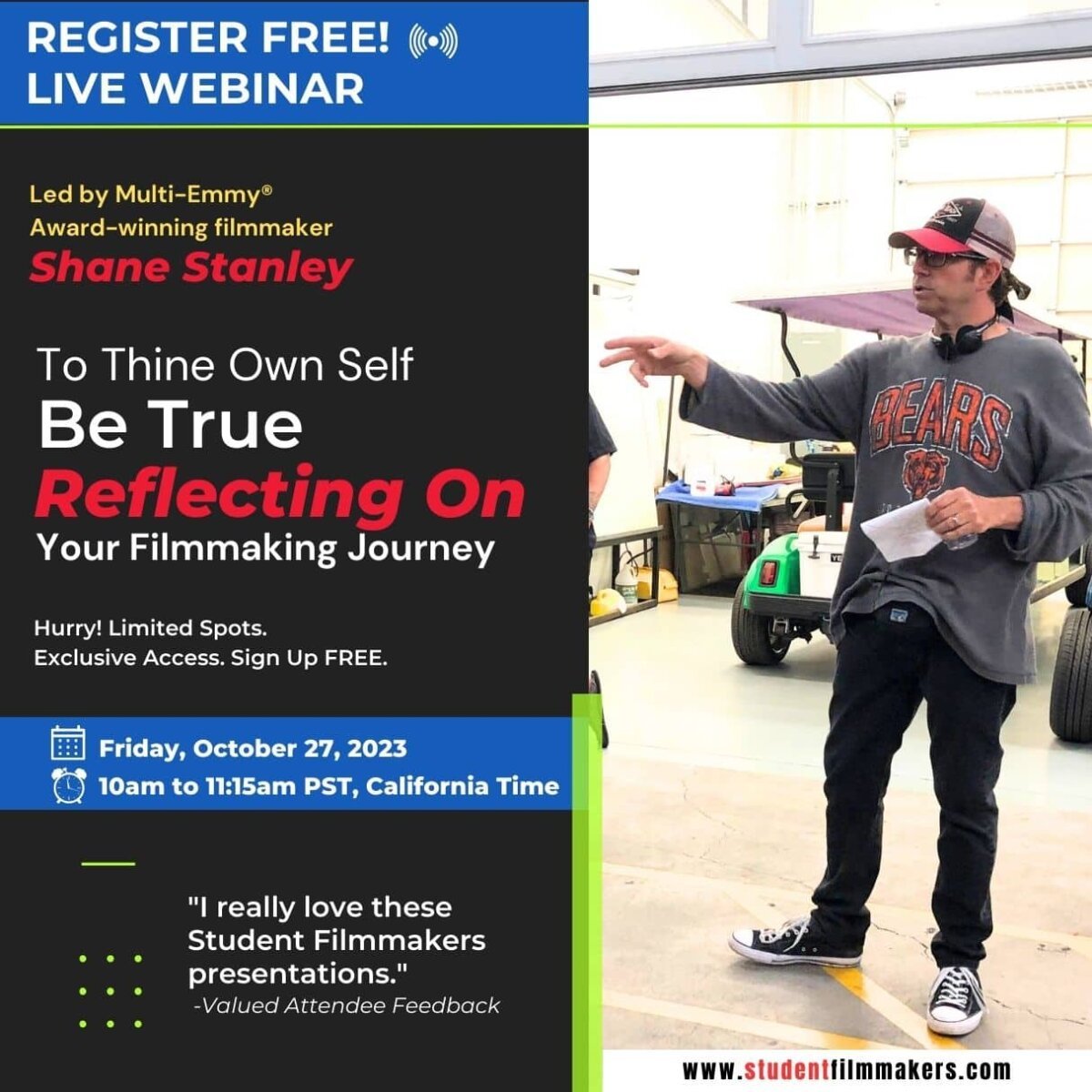 "To Thine Own Self Be True: Reflecting on Your Filmmaking Journey" with Multi-Emmy® Award-Winning Filmmaker Shane Stanley